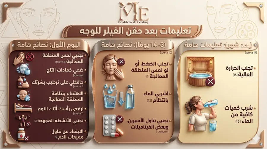 تعليمات بعد حقن الفيلر للوجه