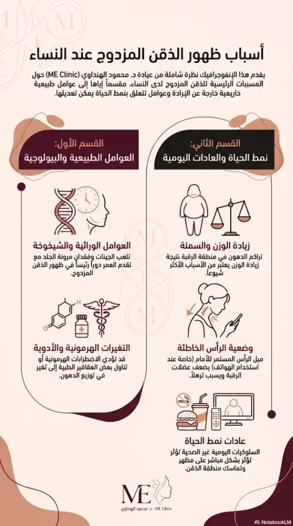 أسباب الذقن المزدوج عند النساء