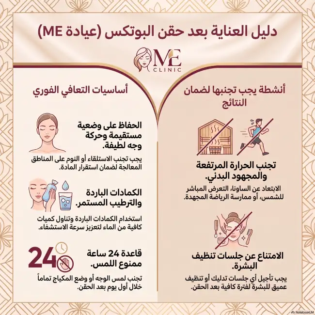 تعليمات بعد حقن البوتكس للوجه